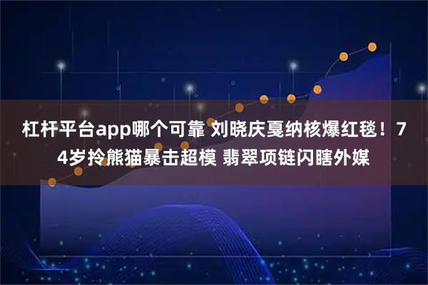 杠杆平台app哪个可靠 刘晓庆戛纳核爆红毯！74岁拎熊猫暴击超模 翡翠项链闪瞎外媒